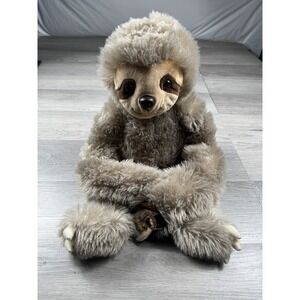 Fiesta Cuddle Sloth Plush 3 toed long hanging arms Snuggle Buddy 20" Gray Brown